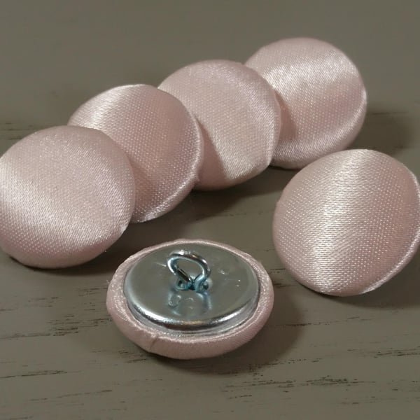 Pink Satin Covered Fabric Buttons - Choice of Button & Pack Sizes