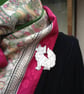 Pewter fox brooch - Image 4
