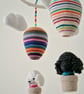 Handmade Crochet Baby Mobile with Dogs, Hot Air Balloons & Clouds - Image 4