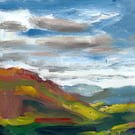 Original landscape painting, oil on canvas: "Evening Slopes, Howgill Fells"