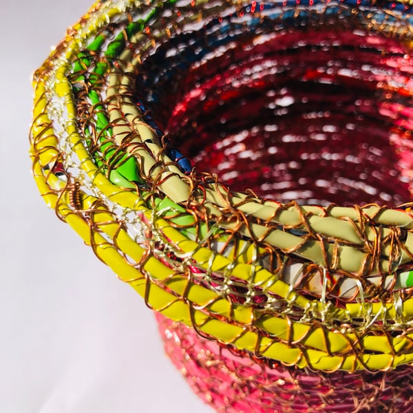 Yellow edged vessel from recycled materials by ABScraft