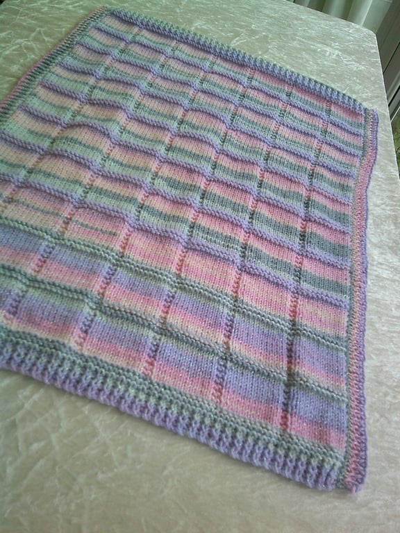 Pink, Lavender & Grey Sparkly Pram Blanket