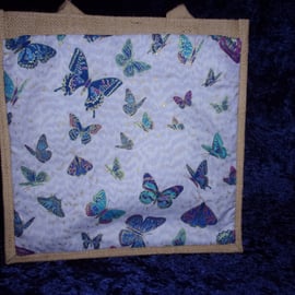 Medium Jute Bag with Butterflies