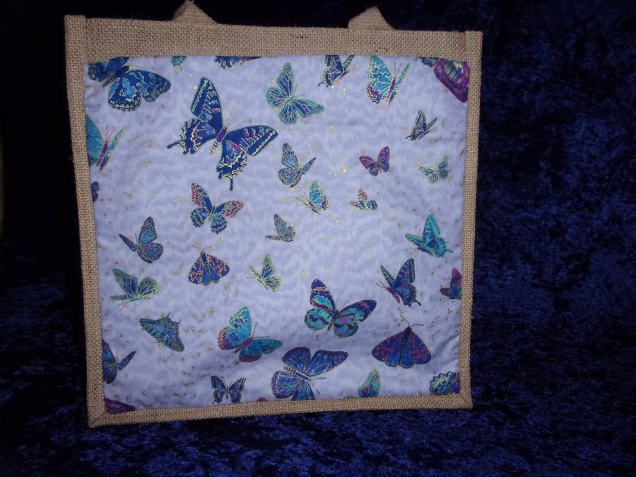 Medium Jute Bag with Butterflies