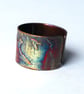Etched copper bird on wing ring - adjustable size - Image 2