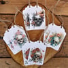 GT0094   Pack of 8 Skull with  Flowers Gift Tags