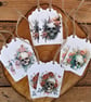 GT0094   Pack of 8 Skull with  Flowers Gift Tags