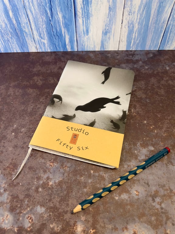 Notebook, Marine themed, A5 (ish), made from up-cycled and recycled materials.