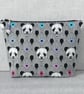 Large zipped pouch, project bag, cosmetic bag, pandas - Image 2
