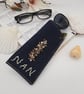 Glasses case for Nan in denim with bead cluster. - Image 7