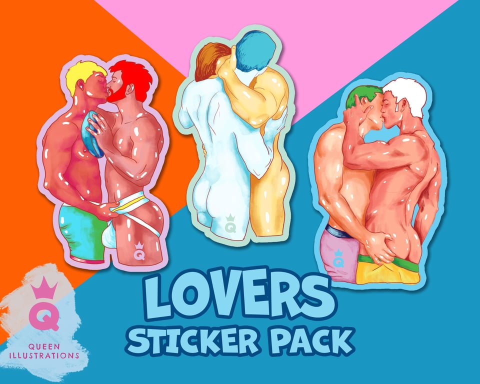 LOVERS sticker pack, waterproof vinyl gay stickers