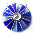 Winter Solstice Suncatcher Stained Glass Handmade Colour Wheel Blues 009