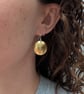 Brass Large Textured Domed Disc Earrings - JBJ1069 - Image 3