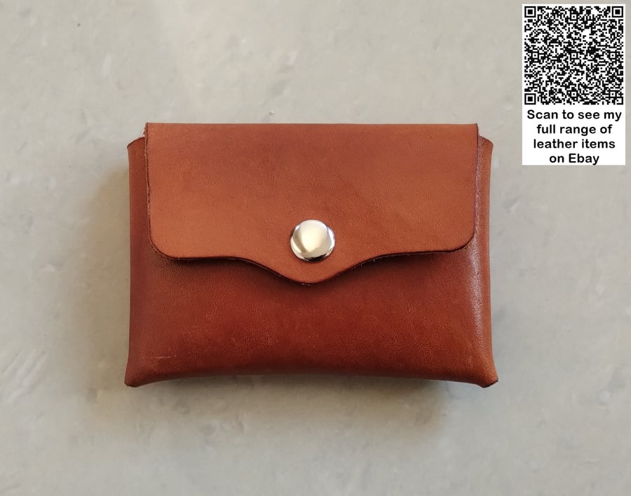 Hand Made Leather Coin Card Wallet Pouch