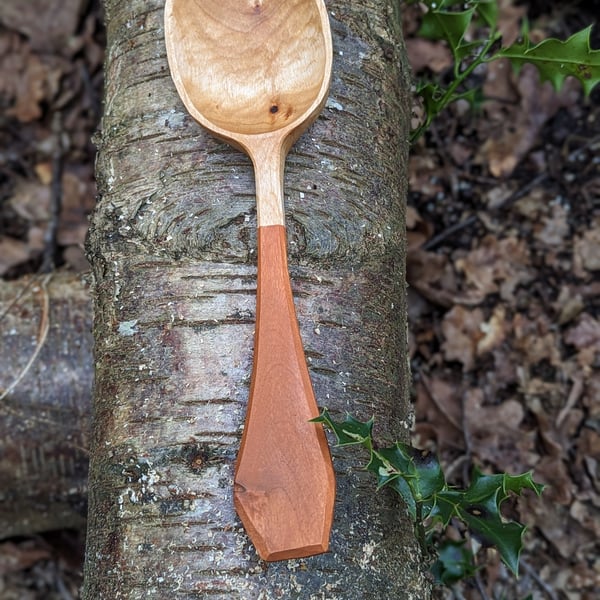 Serving Spoon - Orange Milk paint handle.