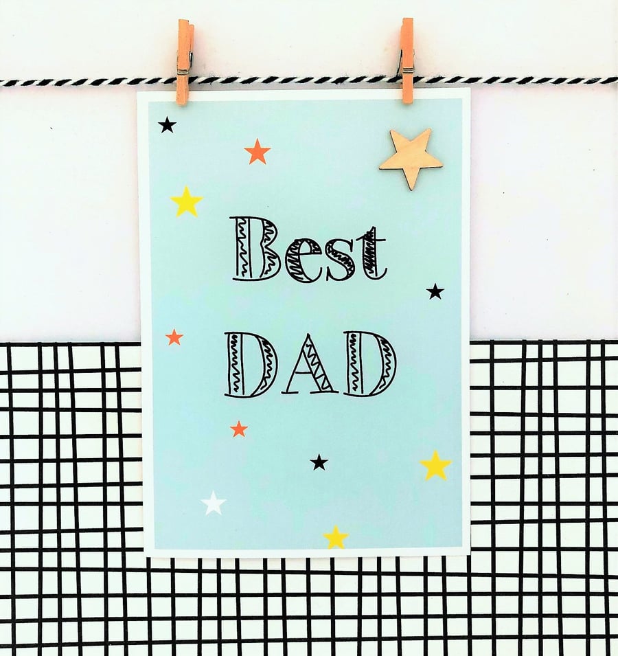 Best Dad Card - Greetings Card - Father's Day Card - Dad Birthday Card