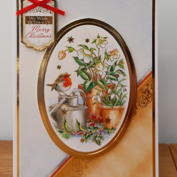 Robin Christmas card, handmade
