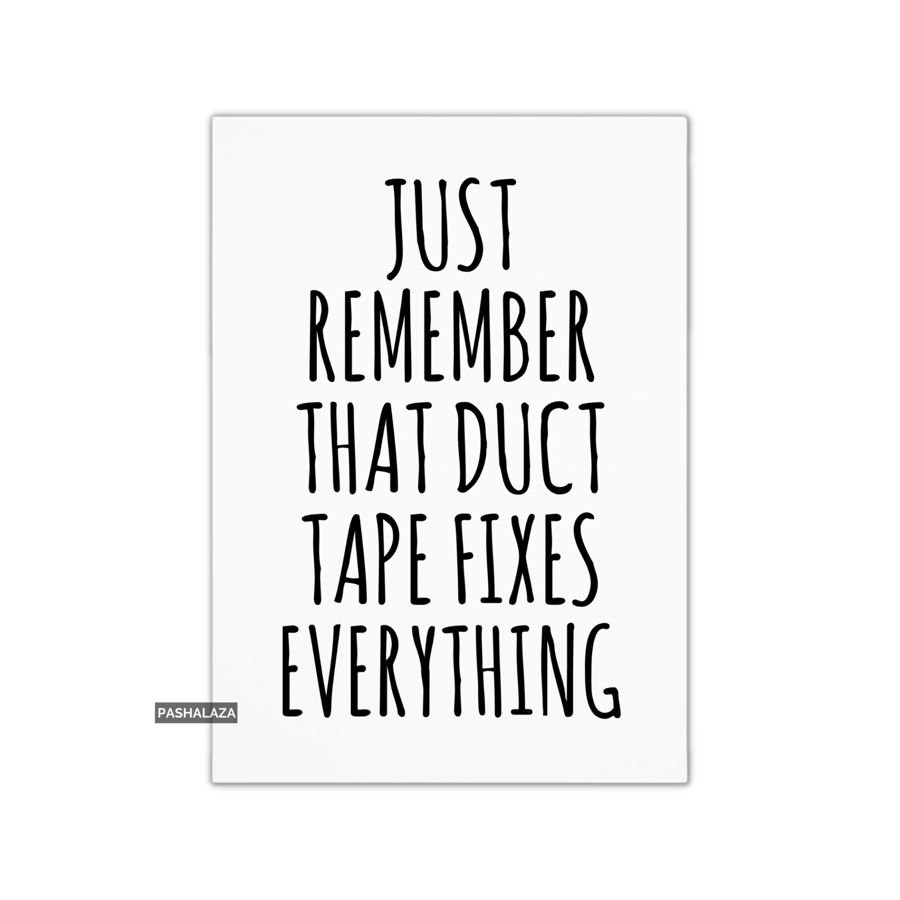 Funny Get Well Card - Novelty Get Well Soon Greeting Card - Duct Tape