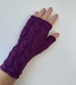 Fingerless gloves purple wrist warmers