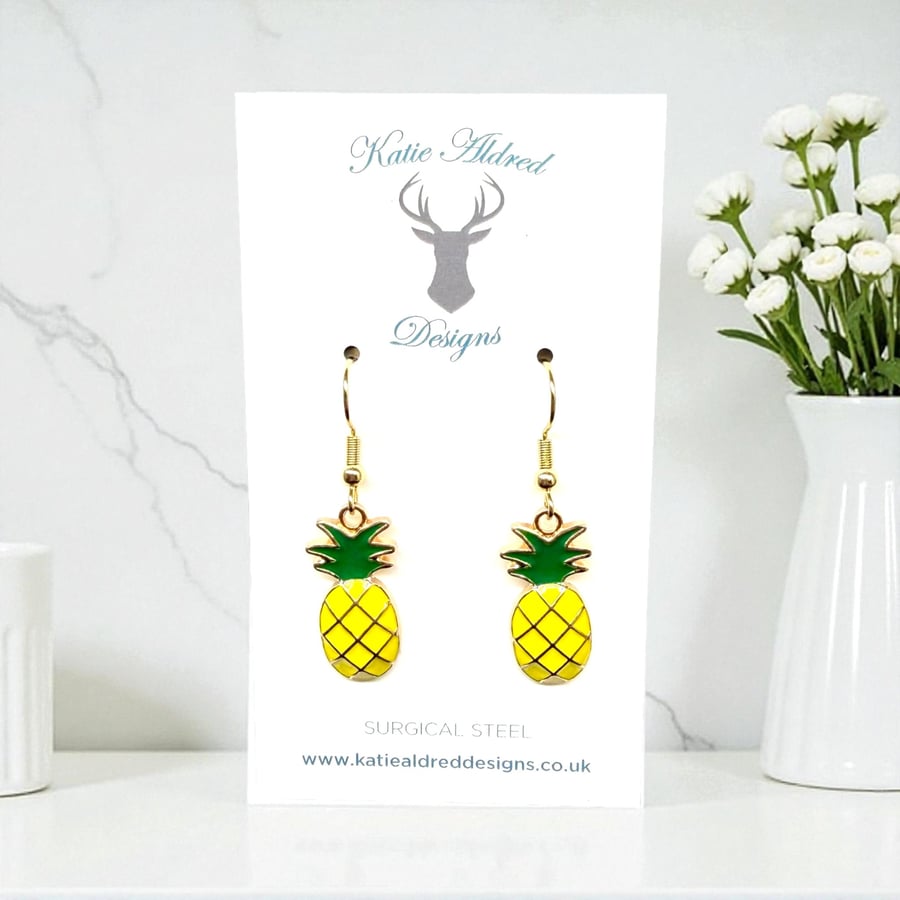 Charm Earrings - Pineapple