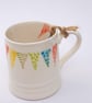 bunting mug, handpainted - Image 1