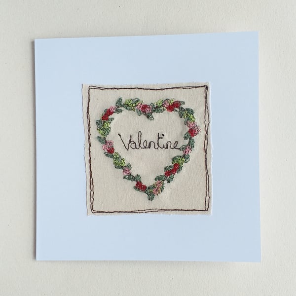 Embroidered Heart Valentine's Card