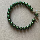 Swarovski pearl memory wire bracelet