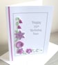95th birthday card, personalised, handmade with quilled lilac flowers - Image 5