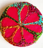 Buttons 1 inch button Hand Dyed Silks and Cottons Free Machine Embroidery Button