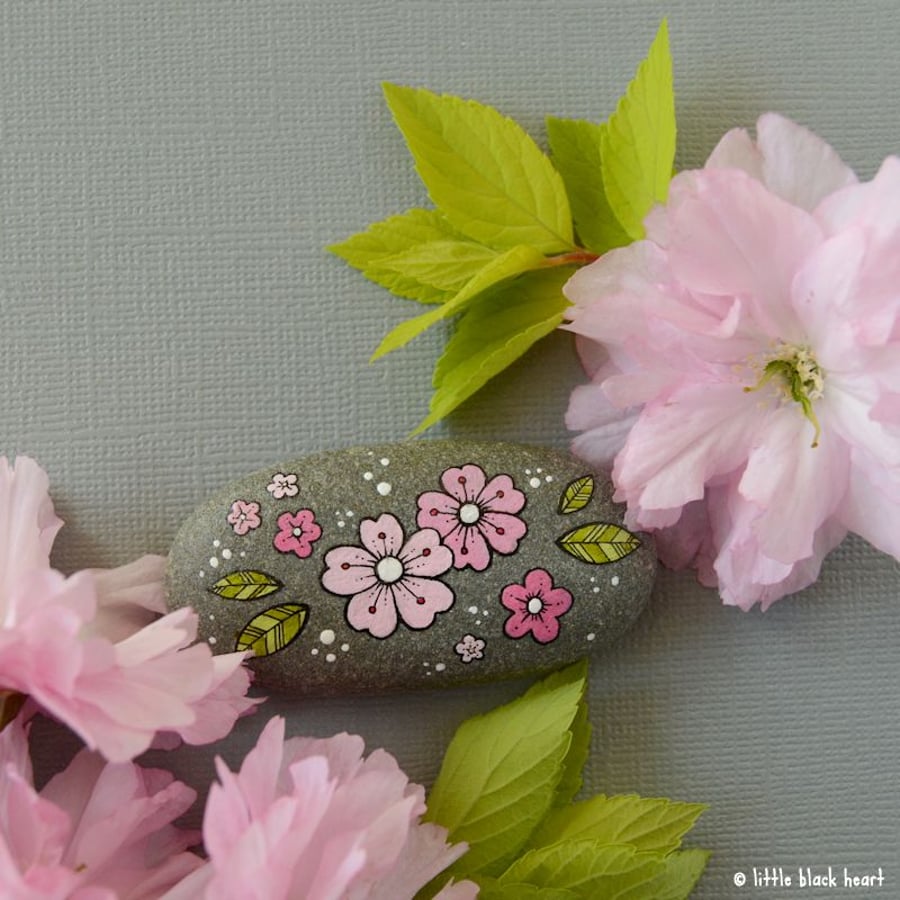 cherry blossom - pebble art