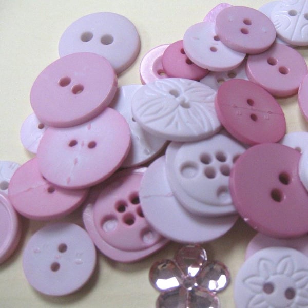 Pale Pink Craft Button Embellishment Mix, Color Me Pink