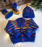 Hand Knitted Designer Baby Cardigan, Booties,  Hat Gift Set 0-3 months  - Image 8