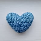 Handmade Crochet Blue Heart Plush