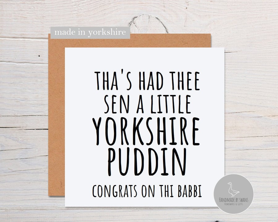 New baby card, Yorkshire card, welcome baby card, new baby girl card, yorkshire 