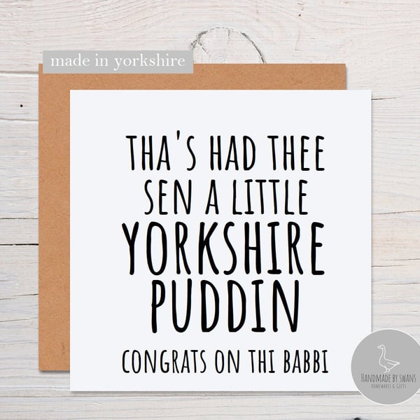 New baby card, Yorkshire card, welcome baby card, new baby girl card, yorkshire 