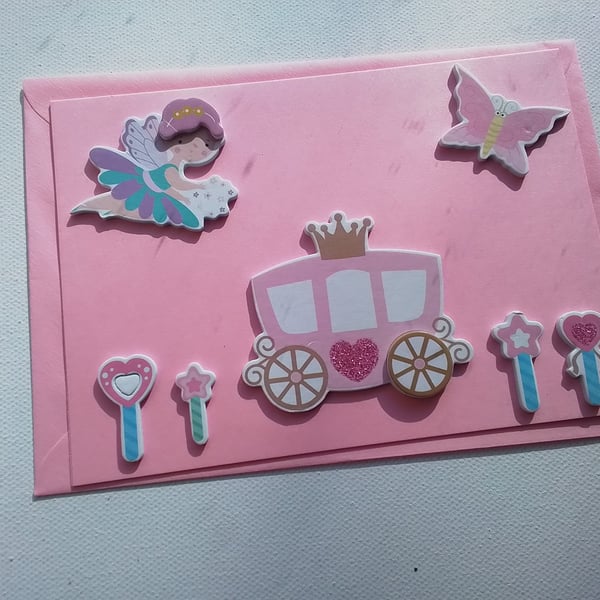 Card for a princess. Little girl card. Ref 272