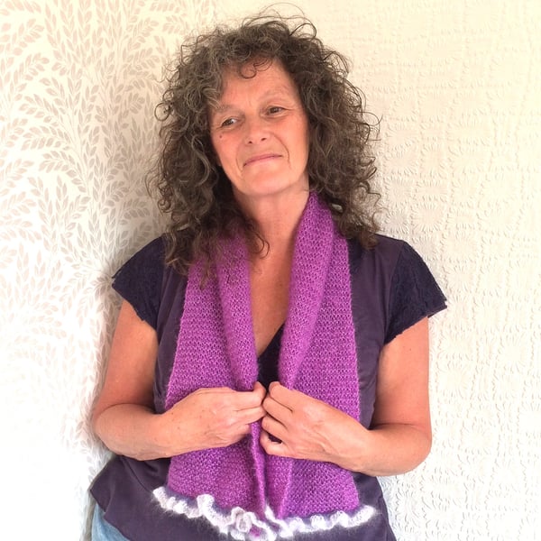 Mohair scarf  LIlac