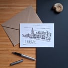 Leeds Skyline Greetings Card