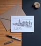 Leeds Skyline Greetings Card