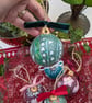 Lily of the valley hand-painted ceramic Christmas bauble  - Image 4