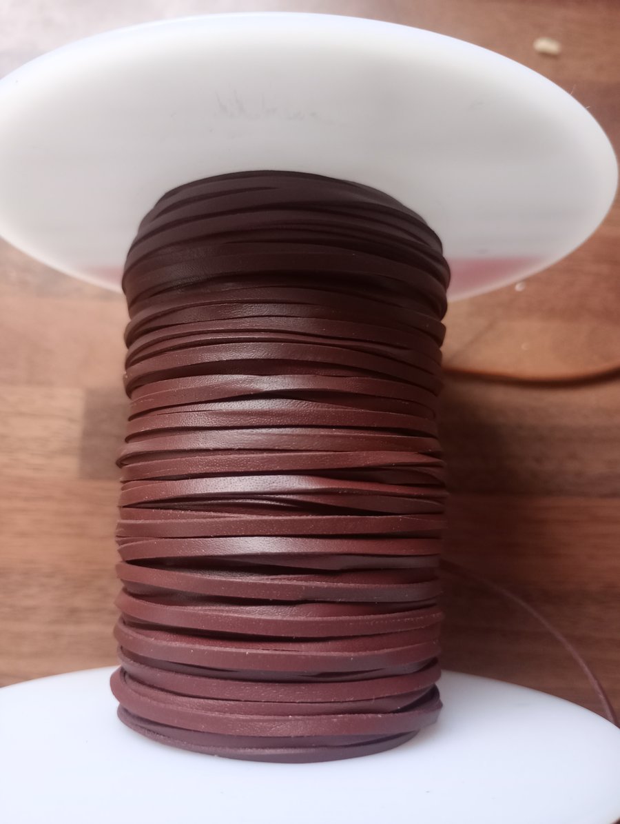 Kangaroo Leather Lace 2mm premium quality Brandy 1m