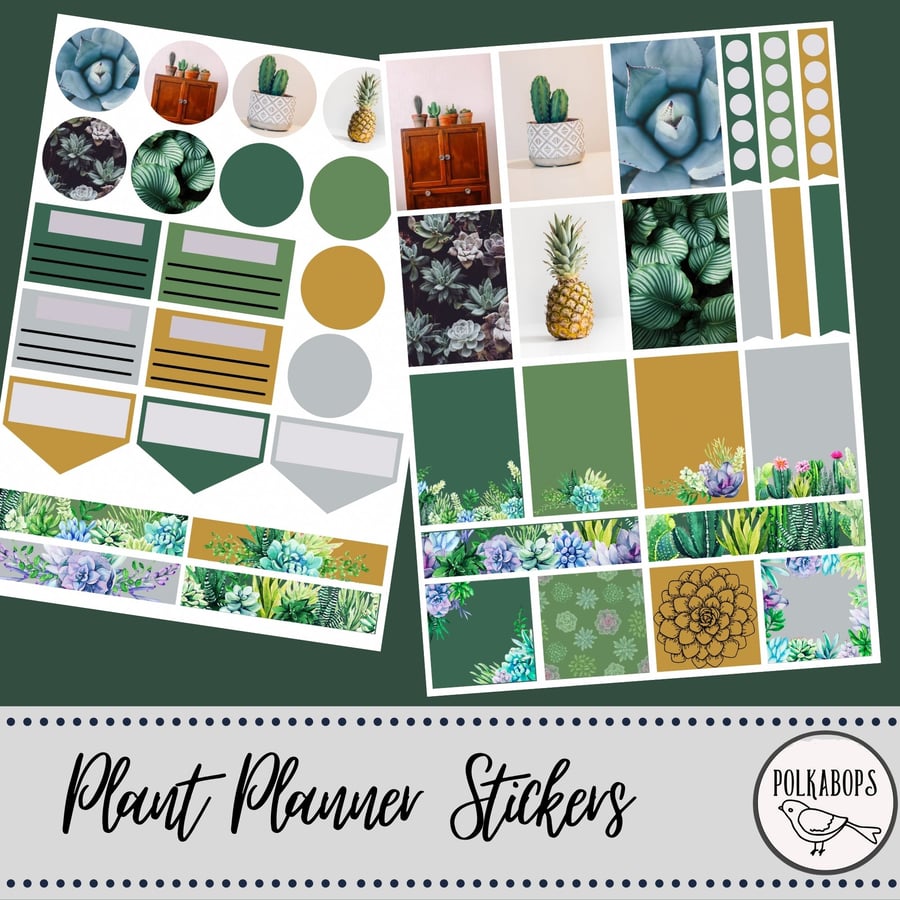 Plant Cacti Succulent Floral Planner Stickers Digital and Printable