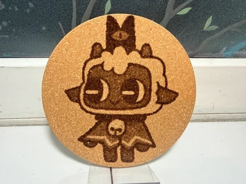 Cult of the Lamb Cork Laser Etched Coaster