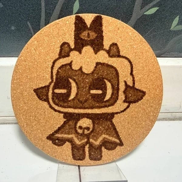 Cult of the Lamb Cork Laser Etched Coaster