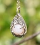 Pink Opal Handmade Sterling Silver Pendant - Image 2