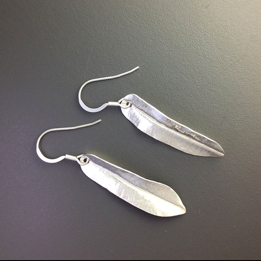 Silver Willow Leaf Earrings