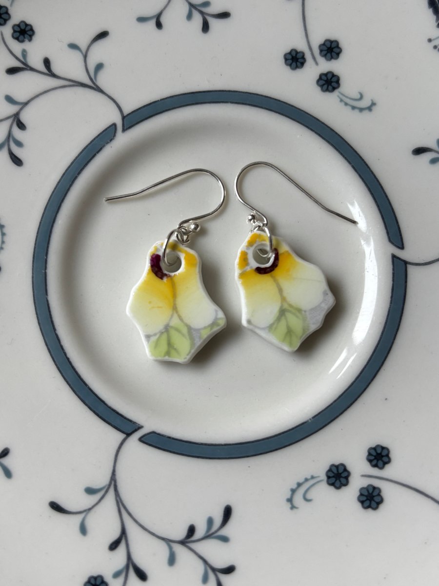 Handmade Earrings, Ceramic, Unique Earrings, Vintage, Eco Friendly Gifts.