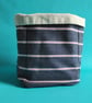 Stripey denim storage basket