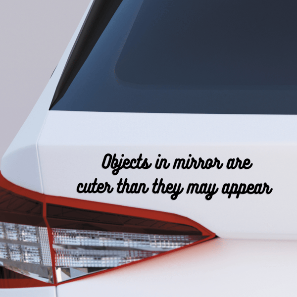 Objects In Mirror - Retro: Girly Car Sticker, Cute Funny Bumper Decal