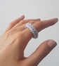 Women's One Size Stretch Hand Knitted Statement Textile Rope Rings - Image 4